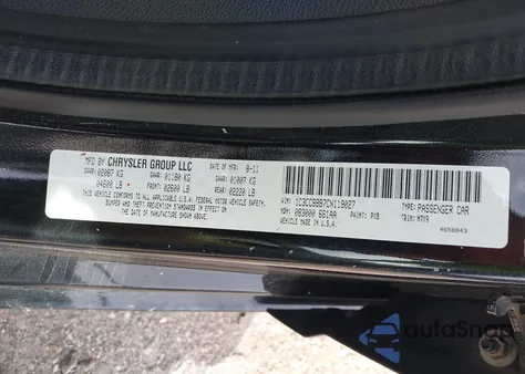 2012 Chrysler 200 Touring from USA, damaged, VIN 1C3CCBBB7CN119027